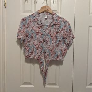 American Apparel cropped floral blouse